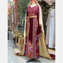 فستان فلسطيني مطرز بلون عنابي