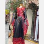 ثوب احمر واسود مخمل